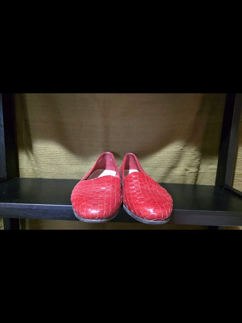 Trotters Red Woven Leather Slip-On Flats